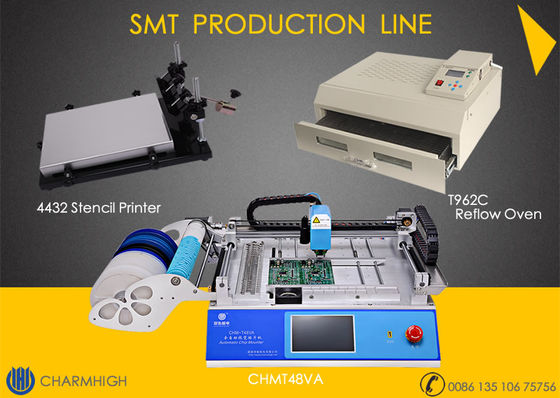 29 podajników CHMT48VA + drukarka szablonowa + piec rozpływowy T962C Linia produkcyjna SMT, prototypowa produkcja seryjna