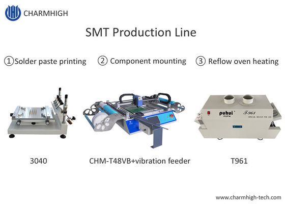 Zaawansowana linia produkcyjna SMT, drukarka szablonowa 3040 / maszyna CHMT48VB Pnp / piec rozpływowy T961