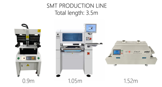 Łączna długość 3,5 m Wysokiej precyzji Mała linia produkcyjna SMT 0201, BGA, 144 pinów IC