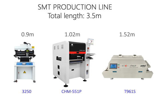 Łączna długość 3,5 m Wysokiej precyzji Mała linia produkcyjna SMT 0201, BGA, 144 pinów IC