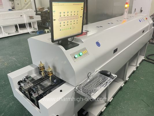 CHM-PC6635 Piekarnik bez ołowiu z kontrolą PC 6 strefami temperatury i obszarem ogrzewania 2200*350 mm do lutowania SMT