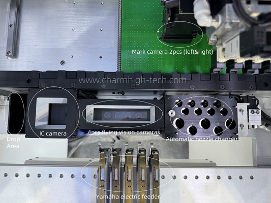 Wysoka dokładność przemysłowa 4 głowy Pick Place Machine z automatycznym wymiennikiem, wsparcie 0201 BGA
