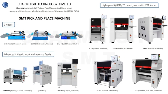 Charmhigh 2025 Wszystkie modele 10 Typów SMT Pick and Place Machine 2,4,6,8,10,20 Główki Produkcja PCBA