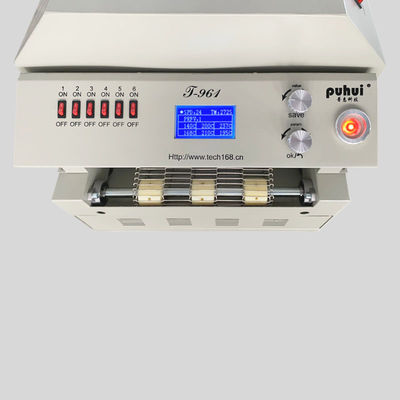 Piec rozpływowy T961 z przenośnikiem 730 * 230 mm 6 stref temp. Maszyna lutownicza 3,5 kW