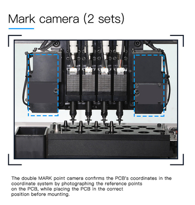 Genius 4 Heads Desktop SMT Pick Place Machine z 50 podajnikami CHM-550