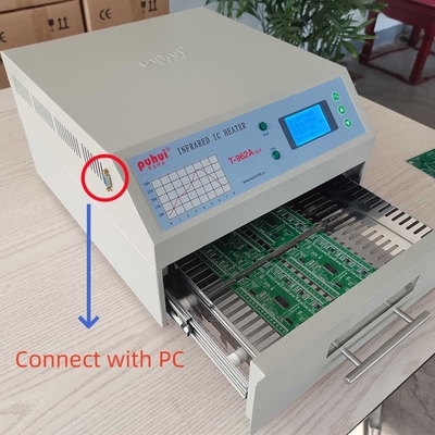 Mini piec rozpływowy 300 * 320 mm 1500 w T962A ze stacją spawania na podczerwień z podgrzewaczem spalin IC