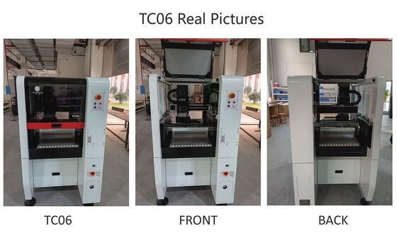 Najlepiej sprzedająca się maszyna Pick and Place TC06 z 6 głowicami i żeliwną ramą do montażu chipów SMT