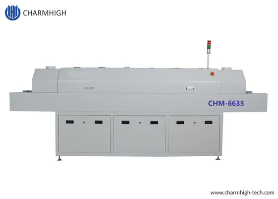 Piec rozpływowy CHM-6635, 6 stref temp. (góra6+dół6) 2200*350mm, maszyna do lutowania rozpływowego SMT